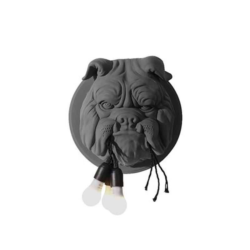 Bulldog Shaped Wall Light Fixture Nordic Resin 3 Heads Bathroom Sconce Lighting Fixture