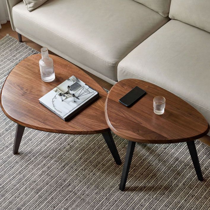 3 Legs Coffee Table Wood Geometric Coffee Coffee or End Table