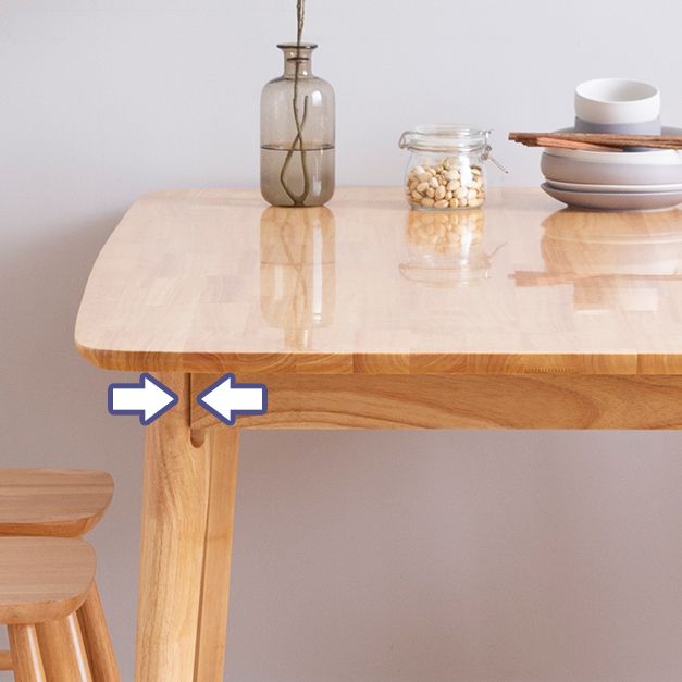 Modern Rectangle Dining Table Solid Wood 4 Legs Dining Table for Home Use