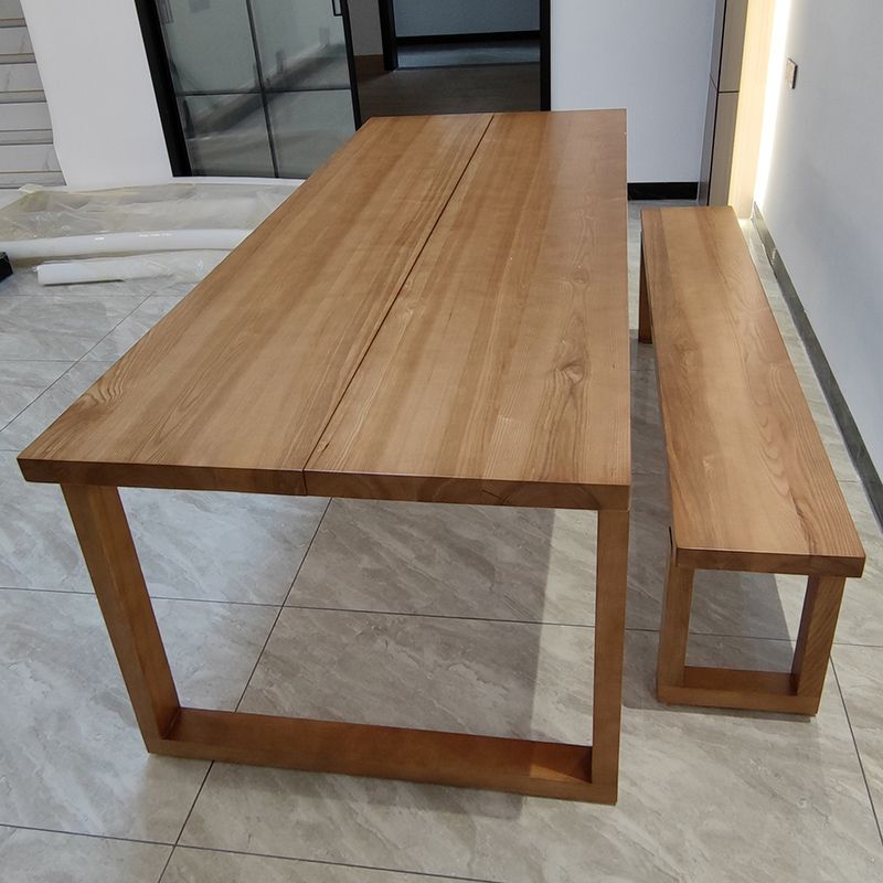Solid Wooden Dining Table Rectangle Shape Dinner Table for Living Room