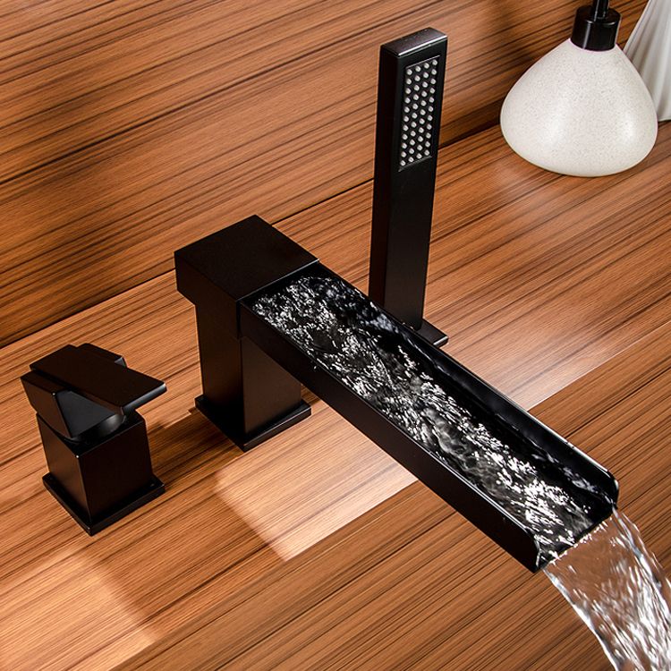 Modern Full Copper Deck Mounted Bath Faucet Trim Fixed Split Faucet Set