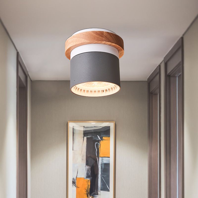 Metal Round Shaped Flush Mount Fixture Modern Style 1 Head Led Flush Light