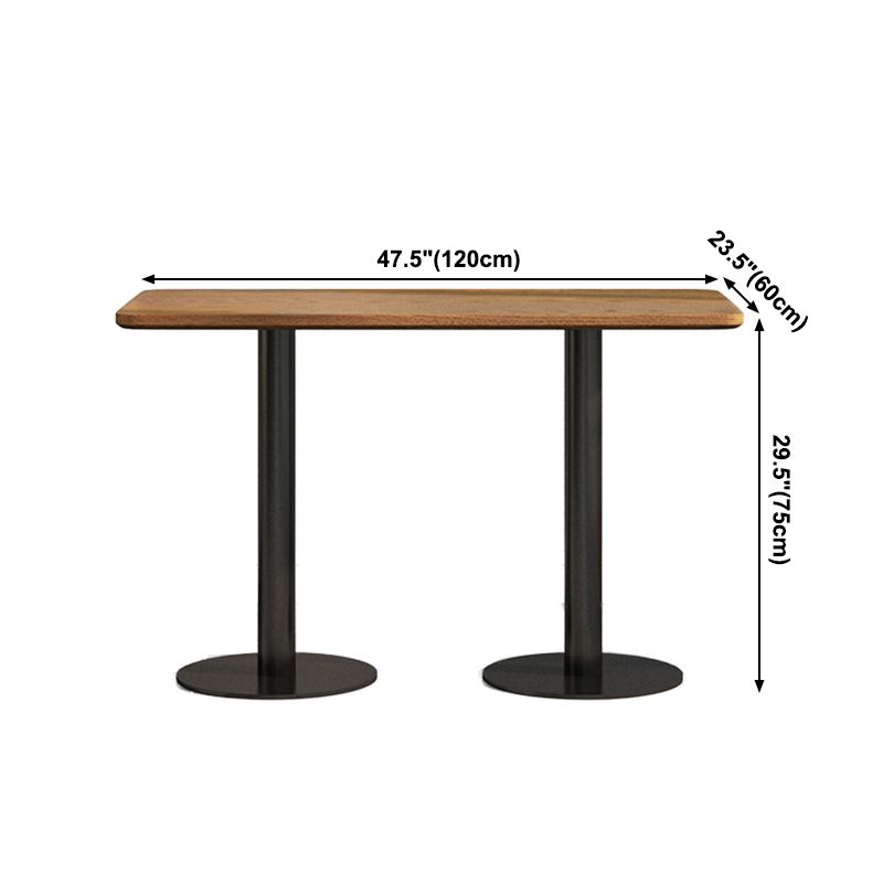 Industrial Wood Dinner Table Brown Table with Black Frame for Dining Room