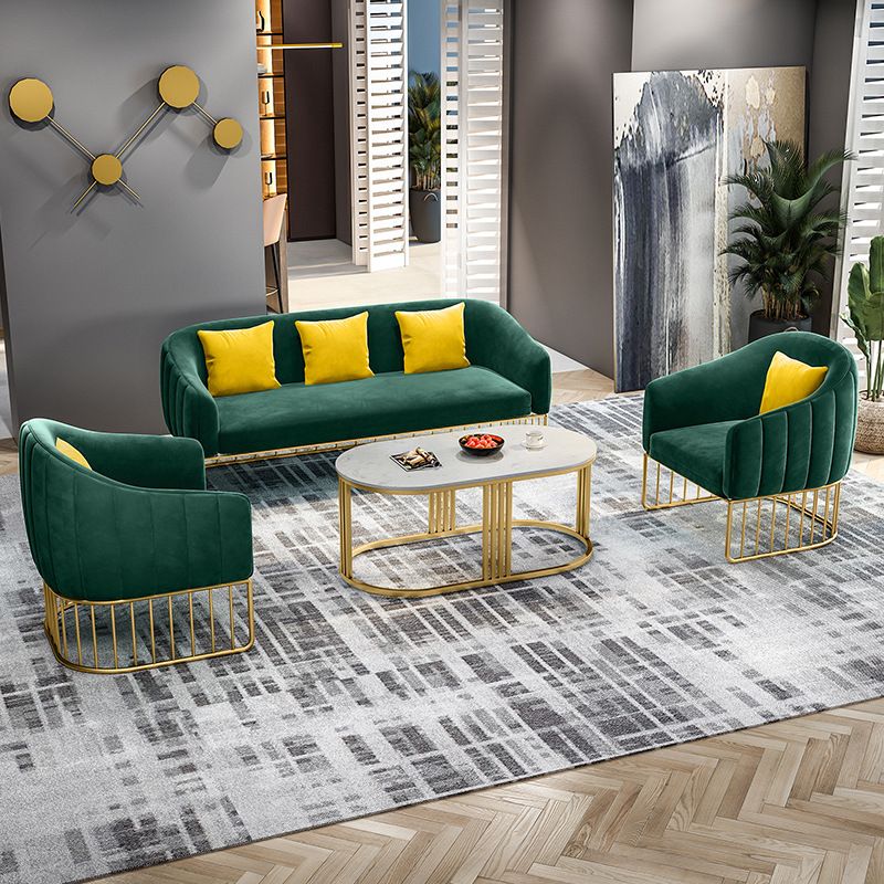 25.59" W x 29.52" H Velvet Tuxedo Arm Sofa Sofa with Tight Back