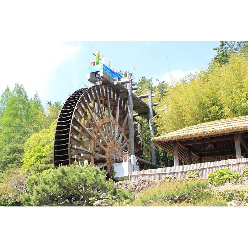 Photography Country Mural Wallpaper with Water Mill Painting for Decoration