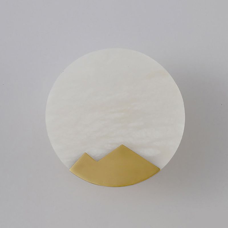 Contemporary Wall Sconce Circle Stone Sconce Lighting for Bedroom