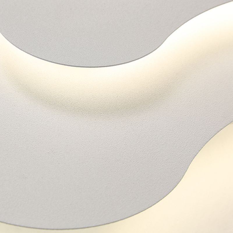 Plafonnier LED géométrique blanc en fer laqué de style moderne avec abat-jour en acrylique