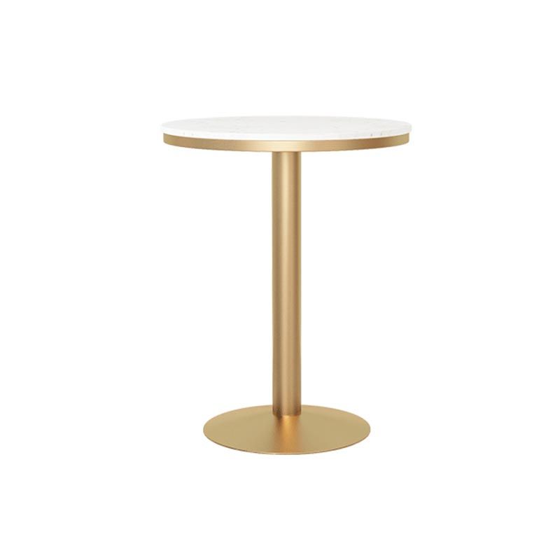 Traditional Luxury Round Dining Table Marble Top Table with Gold Metal Base