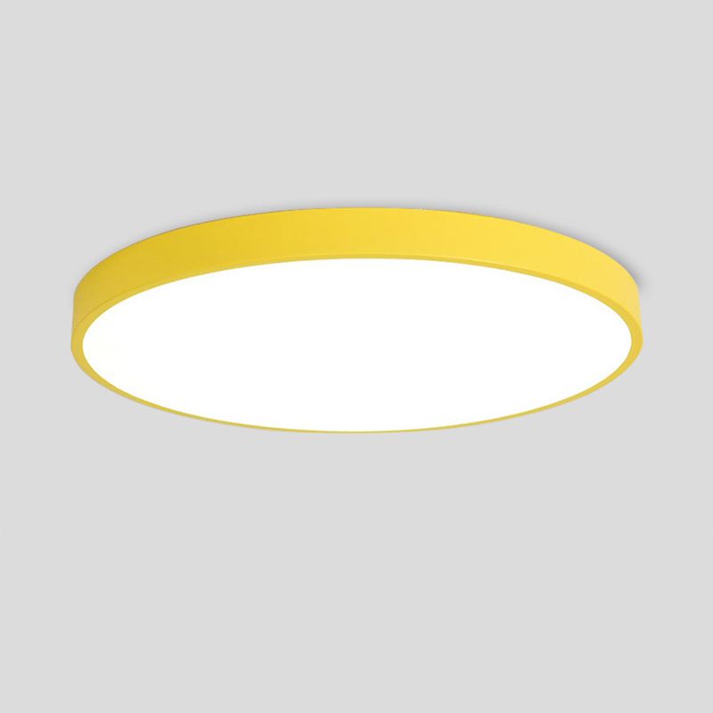 1-Light Round Flush Ceiling Light Fixture Modern Style Metal Led Flush Mount