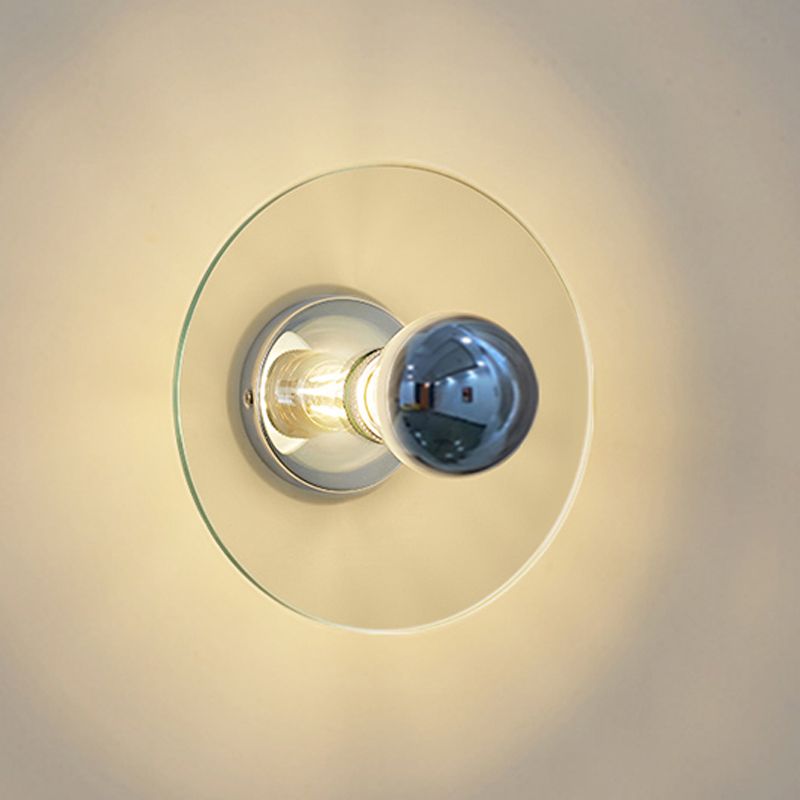 Nordic Style Wall Light Round Shape Wall Lamp with Iron Base for Bedroom