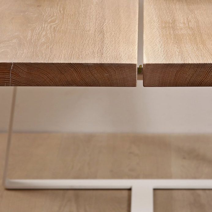 Rectangle Shape Luxury Dining Table Wood Color Fixed Table with Solid Wood