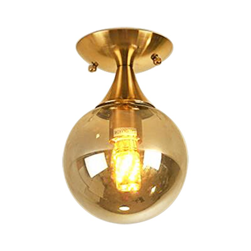 Illuminazione a semimontaggio in vetro bianco-giallo/grigio-blu/grigio fumo con paralume a sfera Nordic 1 lampadina da incasso a soffitto per foyer