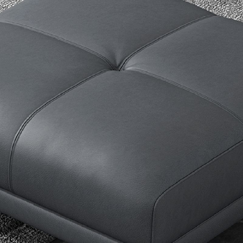 Grey Removable Cushions Faux Leather Straight Arm Sofa/Sectional with Wear-Resisting