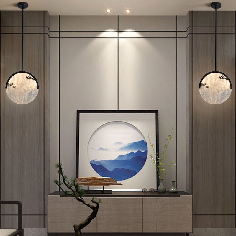 Pendentif de forme ronde en métal LED moderne LED suspendu suspendu pour le salon