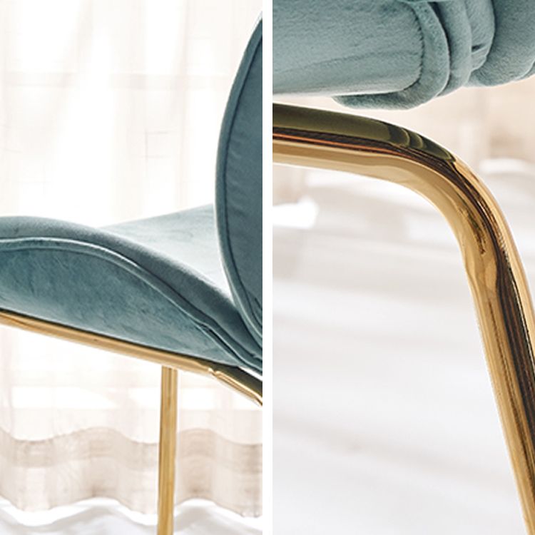 Flannel Scandinavian Bedroom Side Chair Parsons Matte Finish Dining Chair with Gold Legs