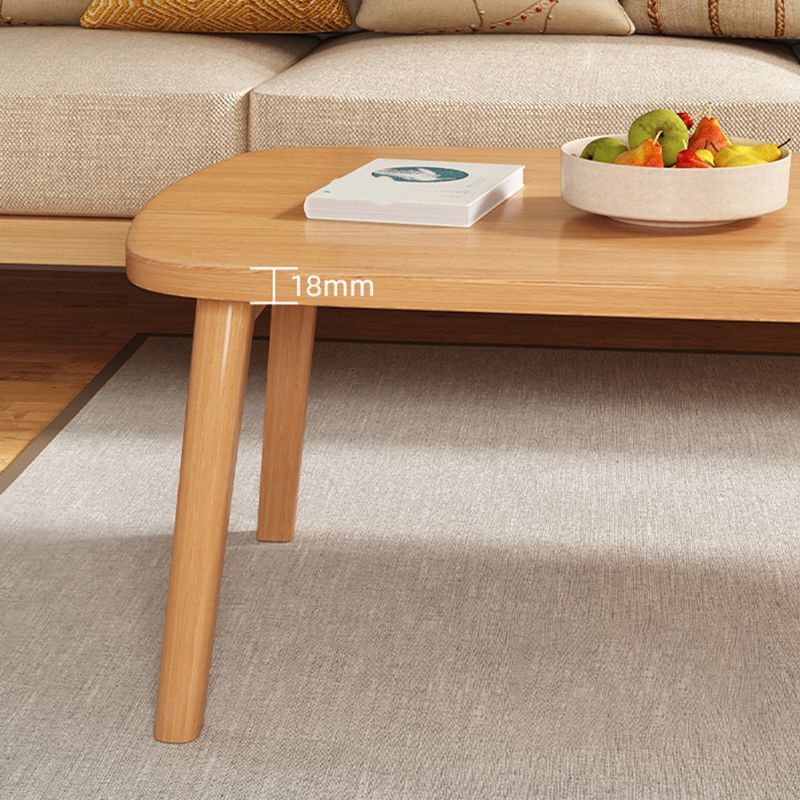 Modern Solid Wood Rectangular Coffee Table 4 Legs Folding Cocktail Table