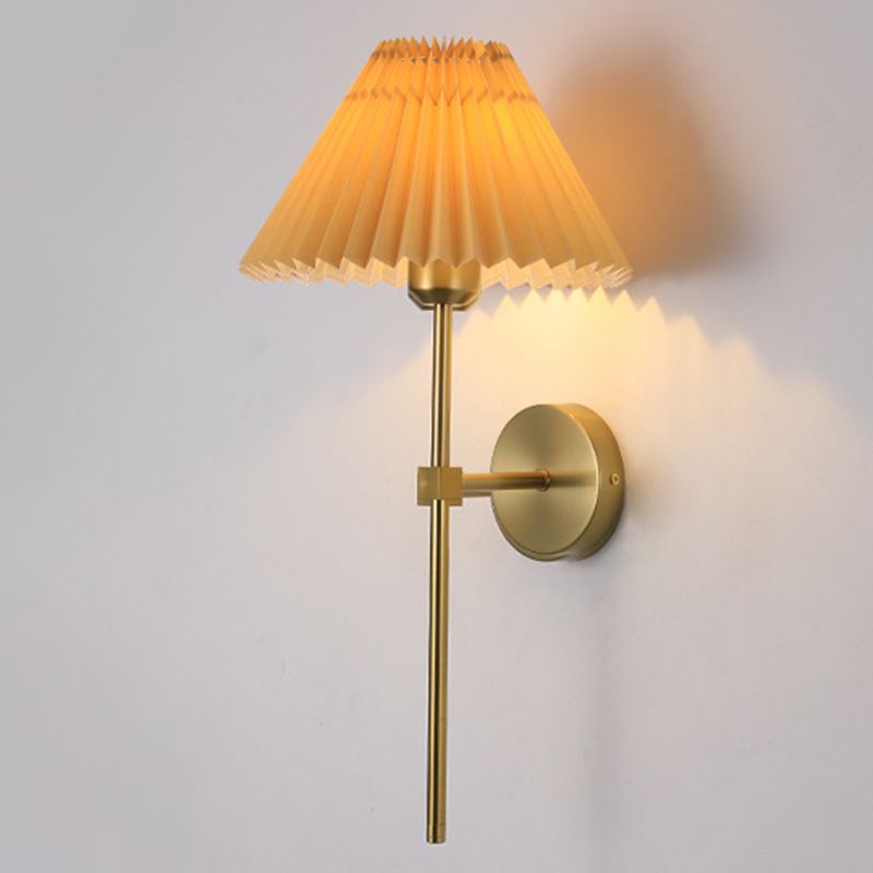 American Style Vanity Light Cone Shape Vanity Lamp with Fabric Shade for Shower Room