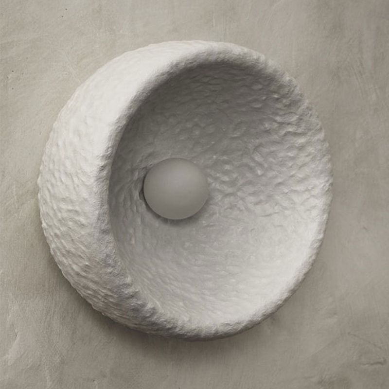 Modern Circular Wall Light Sconces Resin 1 Light Wall Lighting Fixtures