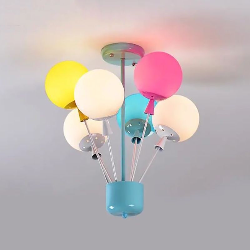 Multi Head Macron Balloon Chandelier Glass Chandelier Lighting Fixtures for Bedroom