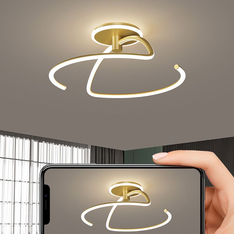 Lampada a soffitto a forma lineare in stile moderno Metal 2 Luce Luce per sala da pranzo