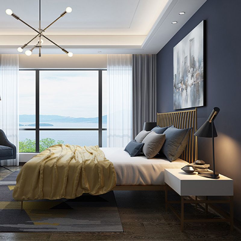 Metal Headboard Standard Bed Open-Frame Bed with Custom Legs