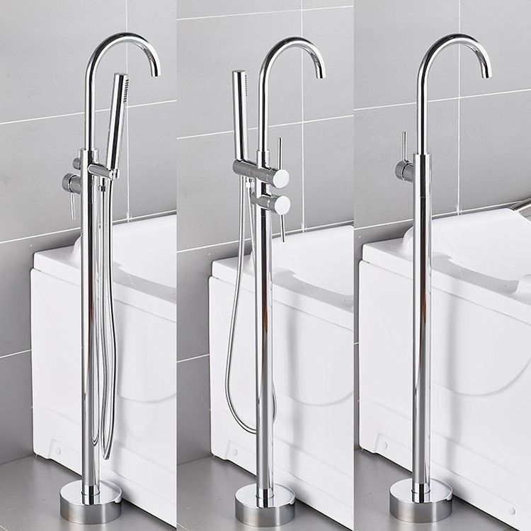 Floor Mounted Freestanding Tub Filler Single Handle Metal Freestanding Faucet