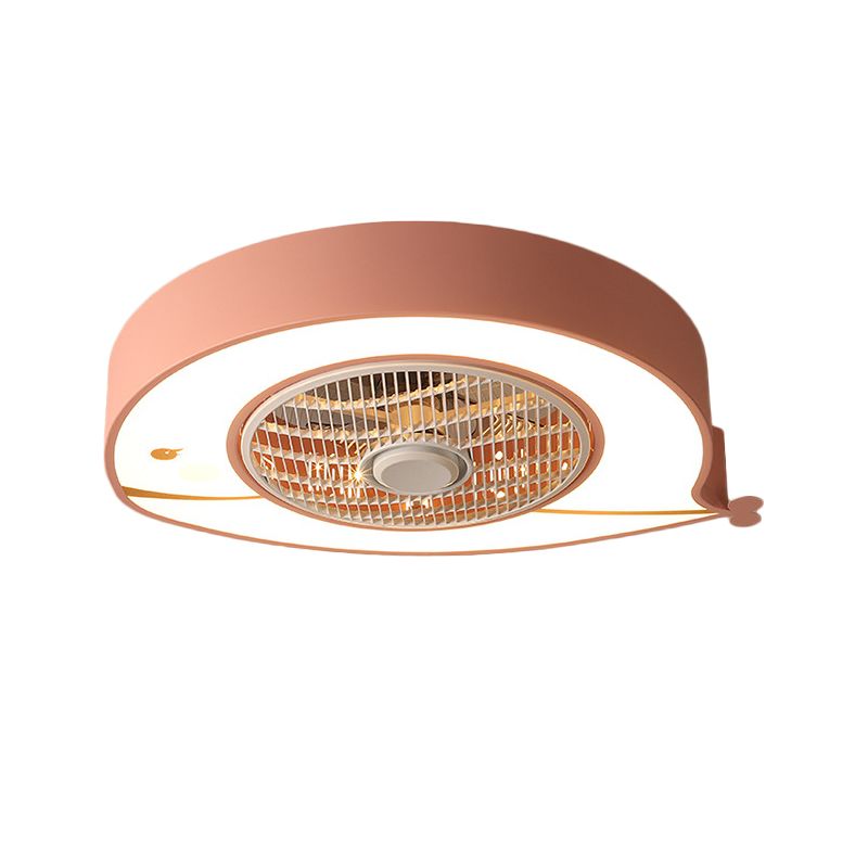 Metal Fat Fish Semi Flush Techo Ventilador de techo Rosa/azul 21.5 pulgadas de ancho LED Semi Flushmount Iluminación para vivero