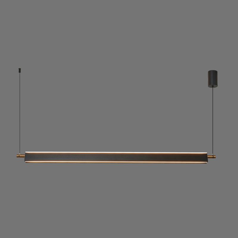 Contemporary Linear Island Lighting Fixture Simple LED Hanging Light for Dining Room