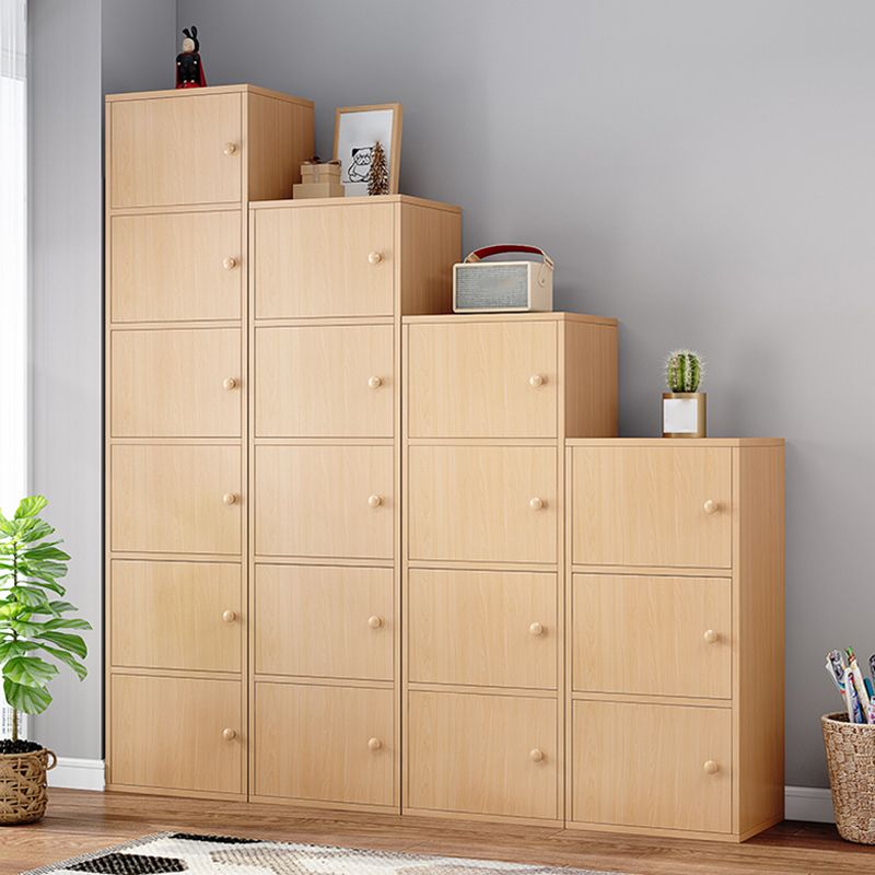 Modern Engineer Wood Bookshelf Closed Back Bookcase with Door for Home Office