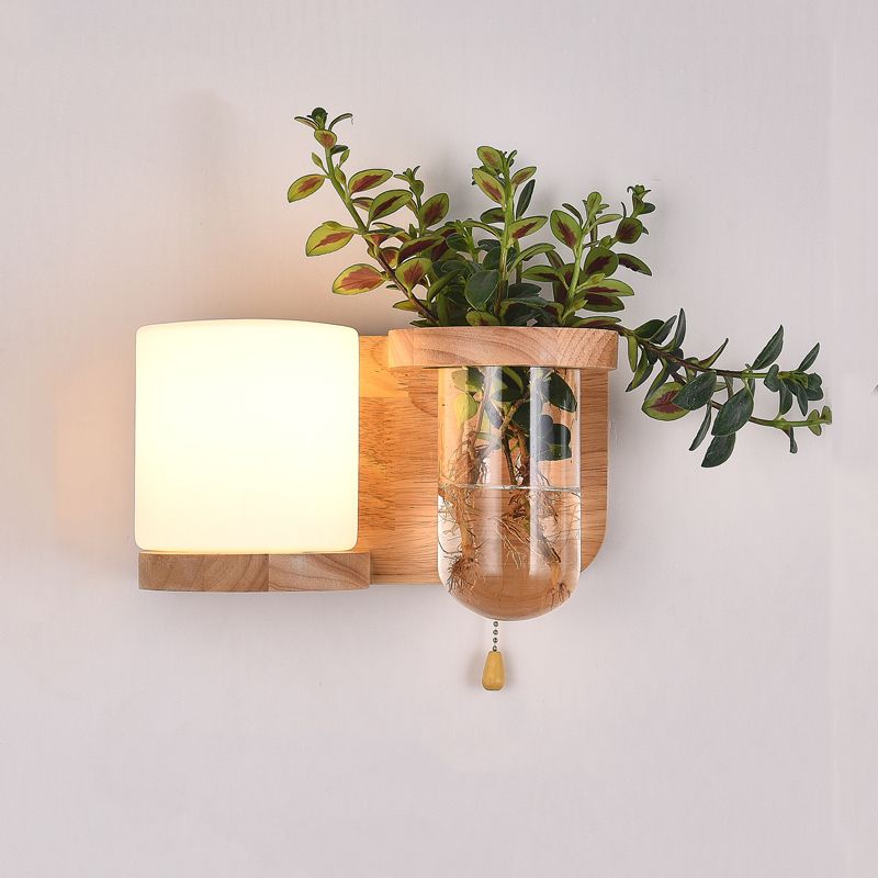 Holzwandleuchte ohne Pflanzen moderne Wandleuchte für das Wohnzimmer