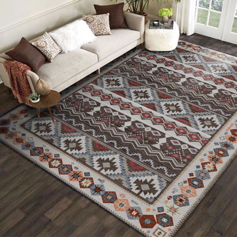 Traditionele woonkamer tapijt Antiek patroon Polyester gebied Rug vlekbestendig gebied Rug