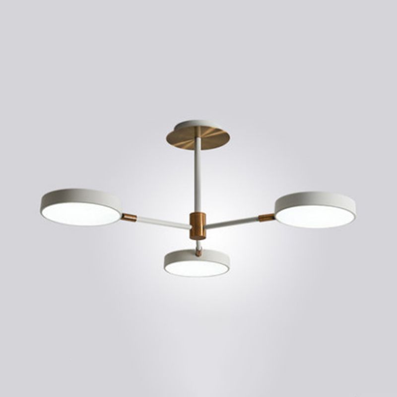 Ultra-modern Rotating Chandelier Light Fixtures Metallic Hanging Ceiling Light for Living Room