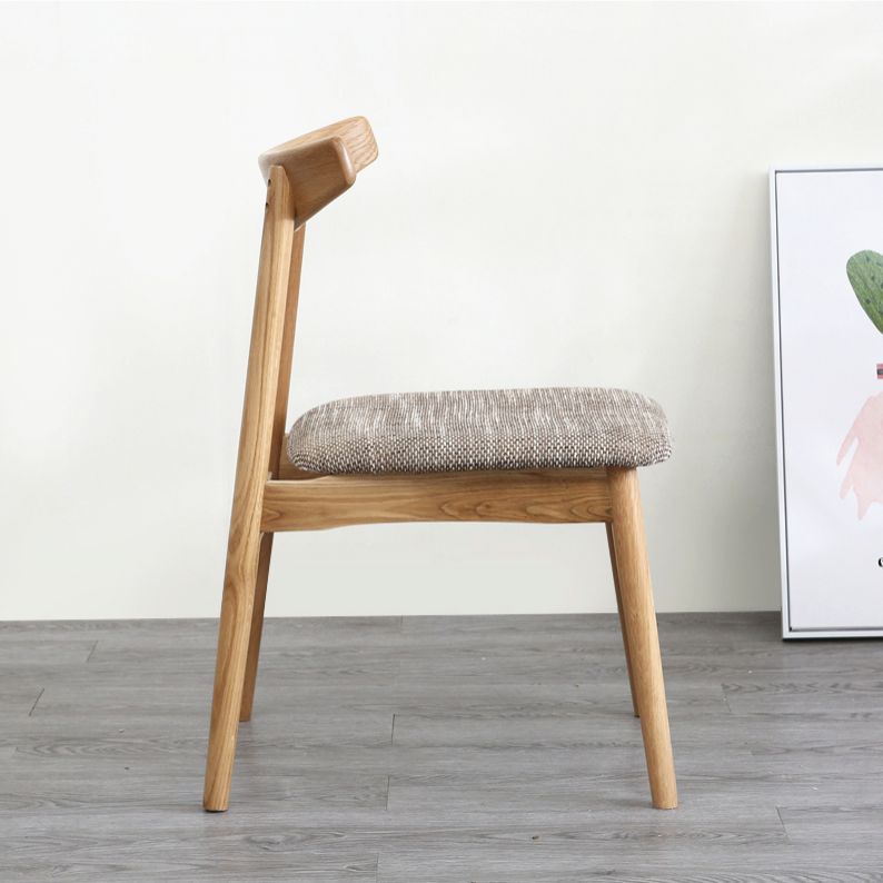 Chaise latéral de chaise latéral ouverte en chêne blanc de couleur blanche Scandinave avec jambes naturelles