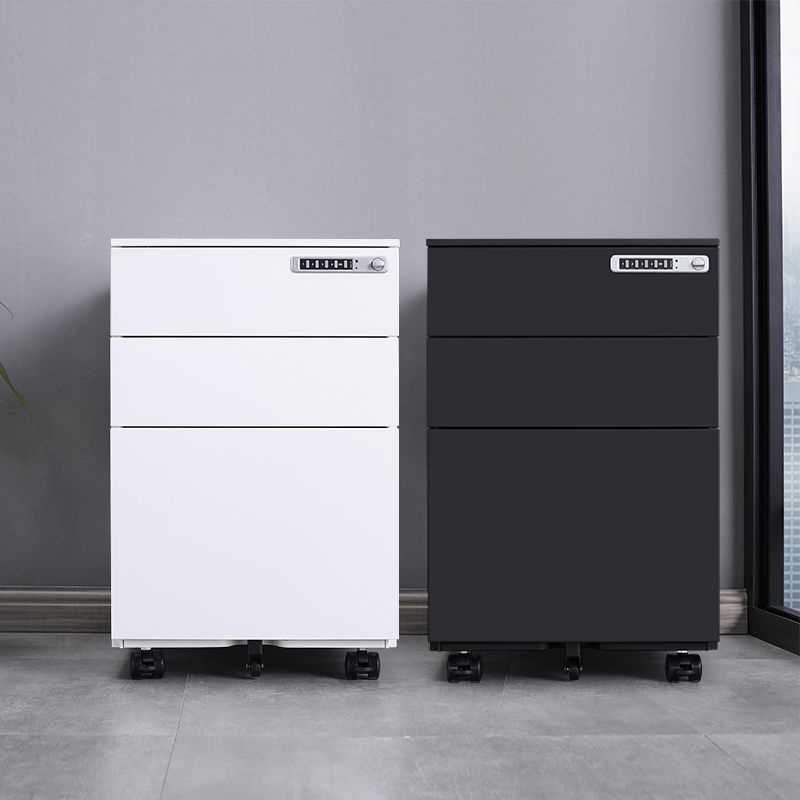 Contemporary Steel File Cabinet File Pedestal Filing Cabinet with Lock and Storage