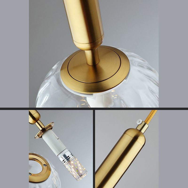 Luz de colgante de techo planeta Postmodern Glass Péndulo de dormitorio de 1 linda