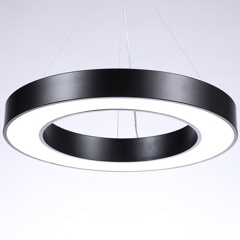 Lustre en forme de géométrie moderne en fer, 1 lumière vers le bas, éclairage suspendu pour le bureau