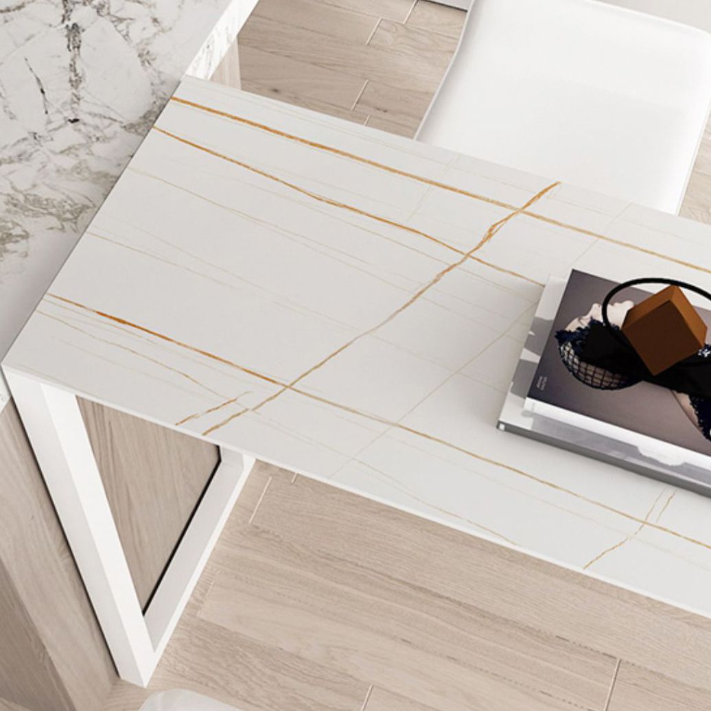 Modern Counter Height Set 1/2/3 Pcs Sintered Stone Dining Bar Table with Low Back Stool