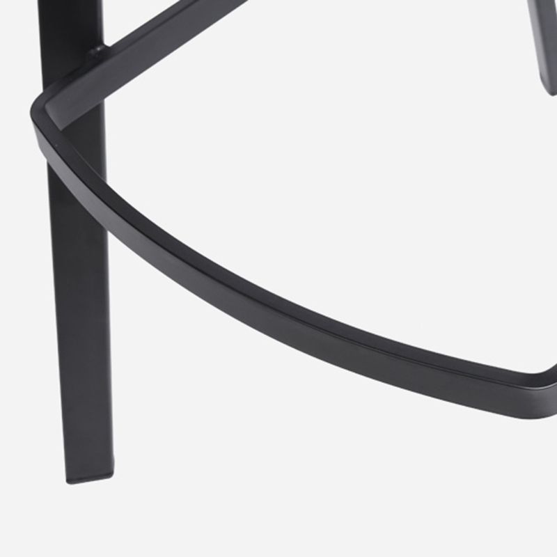 Faux Leather Dining Stool Upholstered Bar Stool with Metal Base