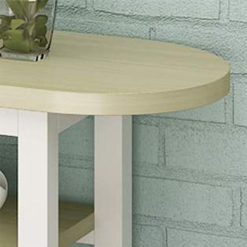 Artificial Wood Bar Dining Table Modern Counter-height Pub Table with Shelf