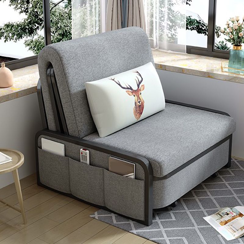 Linen Contemporary Armless Sofa Bed Foldable Convertible Sofa for Apartment, Washable
