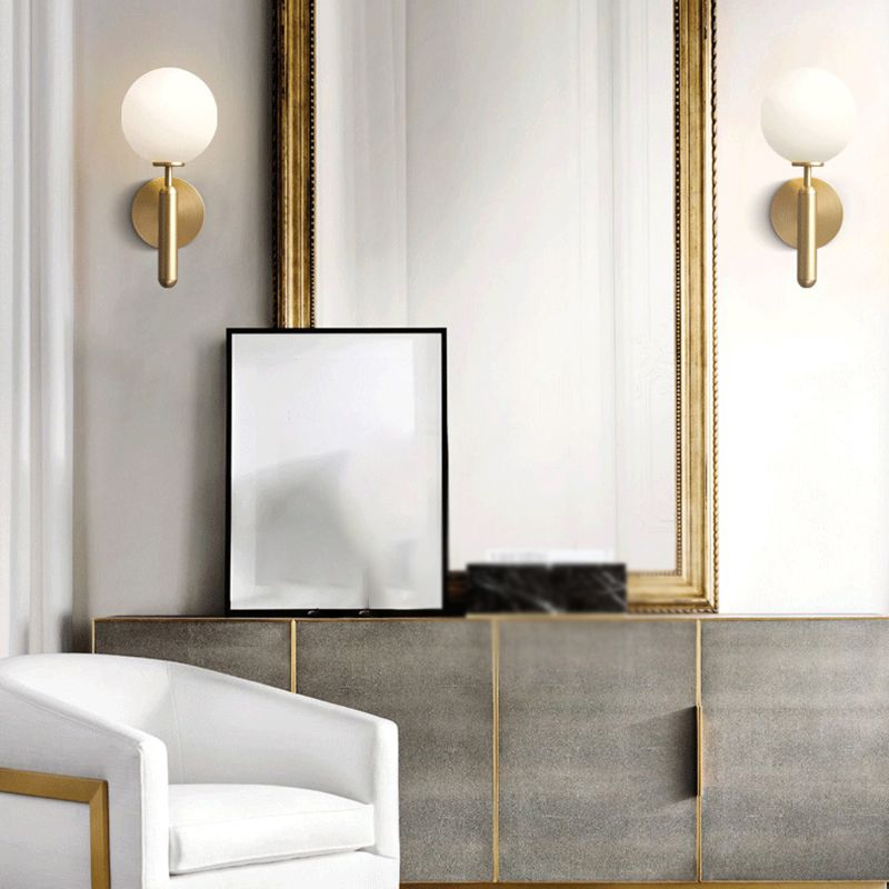 Modern 1 Light Wall Lamp Glass Wall Vanity Lights for Powder Room