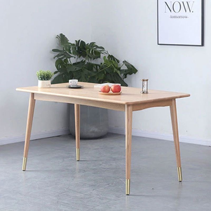 Rechthoek witte eiken vaste houten tafel moderne eettafel met 4 poten voor restaurant