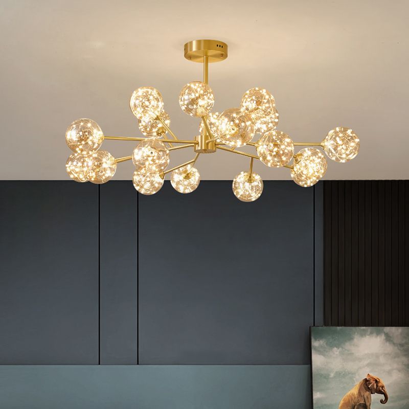 Glass Pendant Light Global Contemporary Gold Hanging Light for Living Room