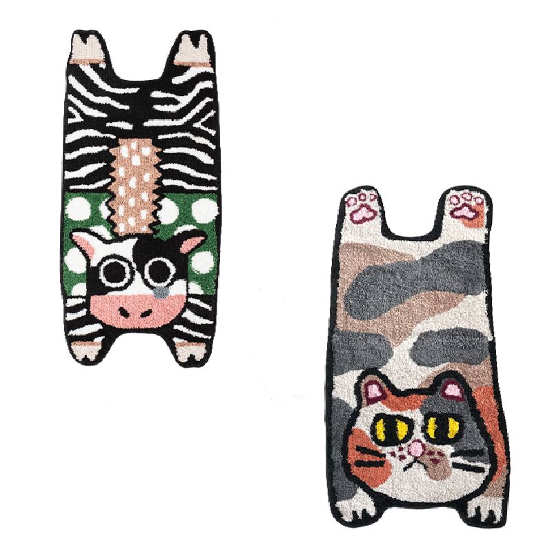 Novelty Multicolor Trendy Area Carpet Polyester Animals Print Indoor Rug Anti-Slip Backing Carpet for Living Room