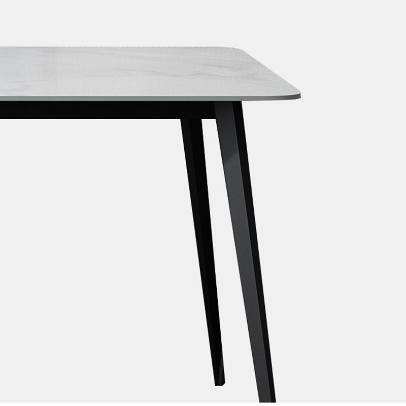 White Stone Dining Table Industrial Rectangle Dining Table for Dining Room