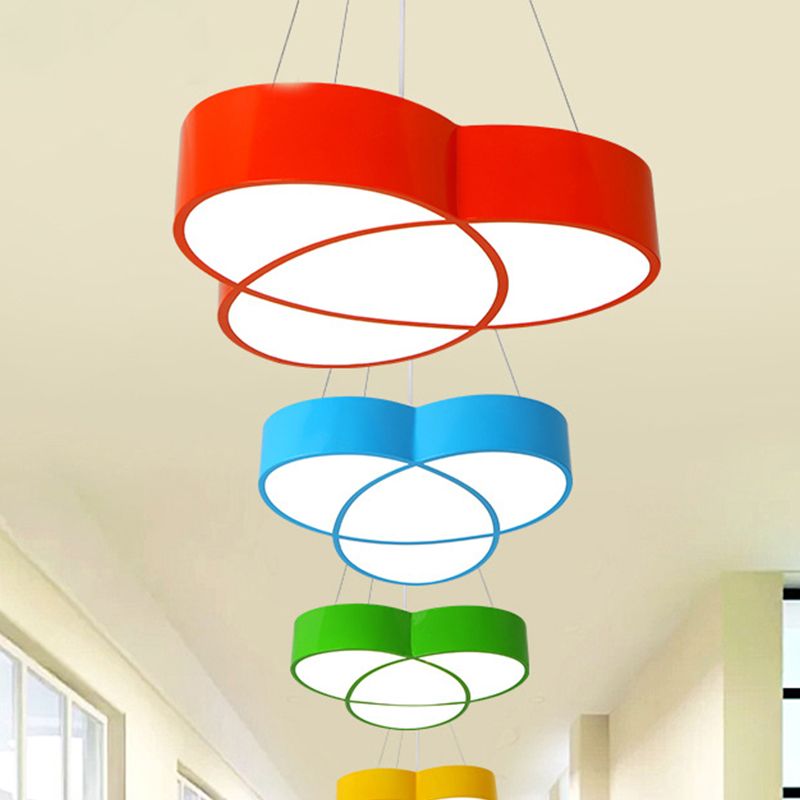 Flower Shape Pendant Light Creative Metal & Acrylic Pendant Lamp for Nursing Room