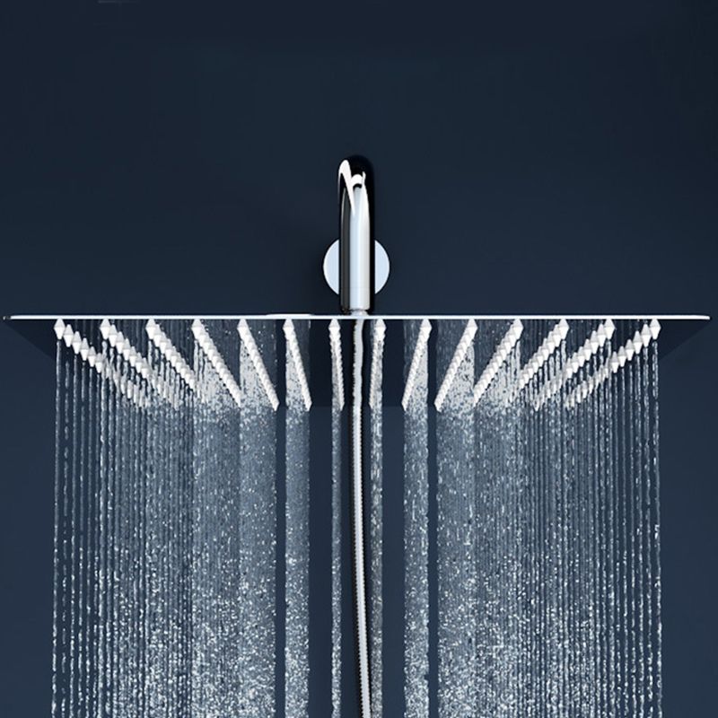 Contemporary Fixed Shower Head with Shower Arm Rain Fall Wall-Mount Showerhead