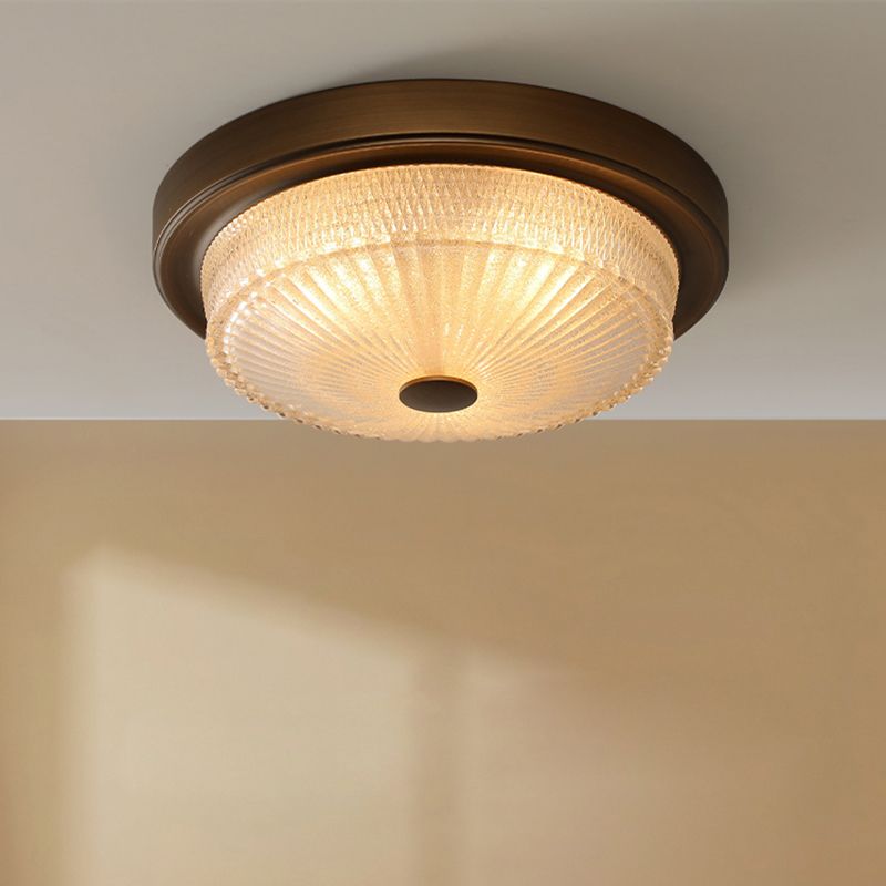American Ceiling Light Bronze Glas Lampenschirm 1 Light Flush Mount Light für Indoor Room