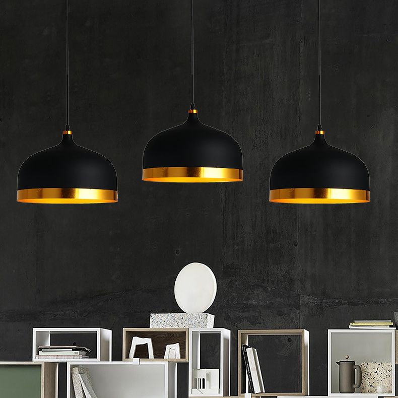 Postmodern Dome Shade Pendant Lamp Metal 1-Light Dining Room Hanging Light Fixture