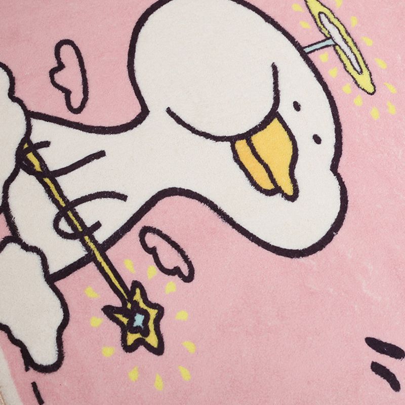 Contemporary Flamingos Print Carpet Polyester Area Rug Non-Slip Backing Indoor Carpet for Bedroom